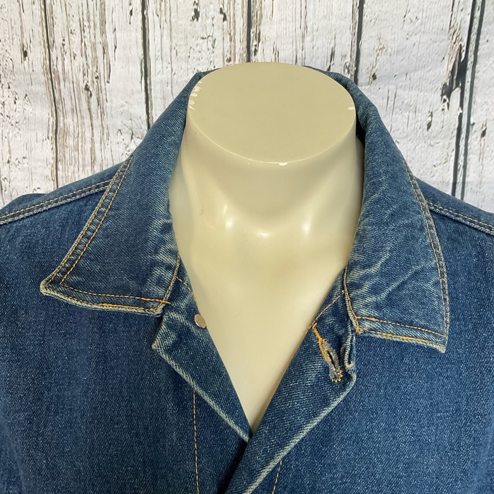 🌵HP🌵 Genuine Vintage Generation One Heavy Denim Trucker Jacket Mens XL - Picture 5 of 9